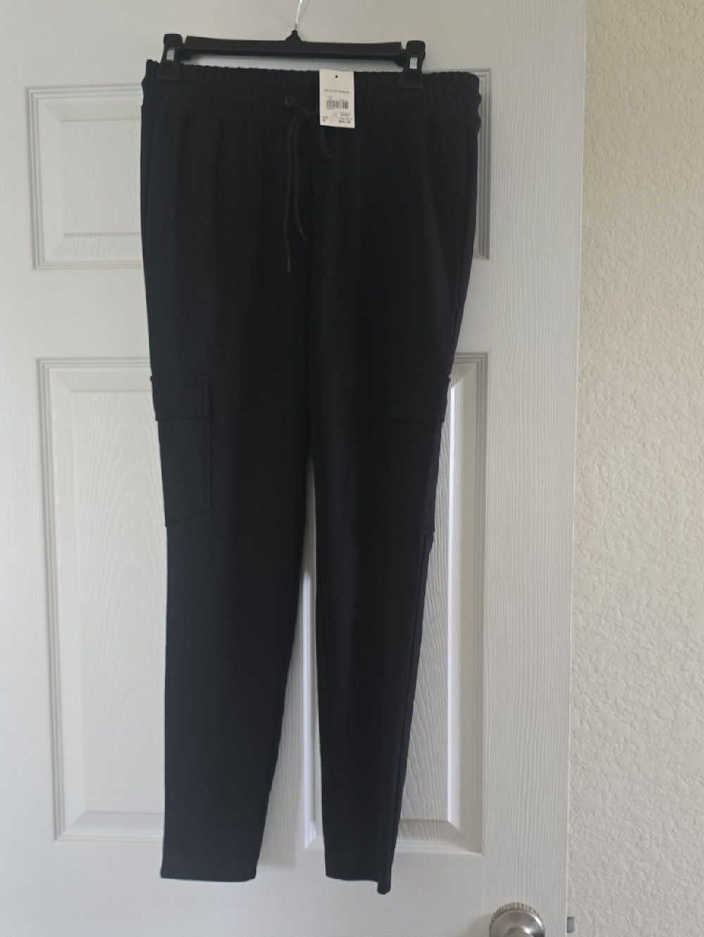 Women's Black Cargo Pants with Drawstring Waist